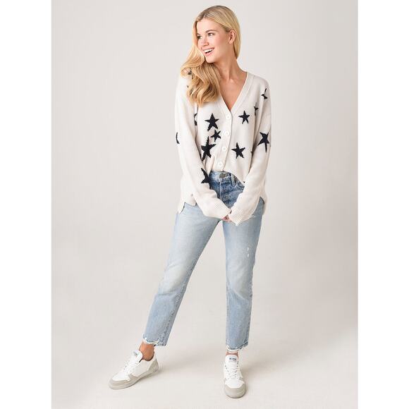 Zadig & Voltaire Mirka Stars Cashmere Cardigan Ivory Size Small - Picture 13 of 13